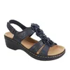 Klänningskor Summer Sandaler Kvinnor Flower Wedge Platform Orthopedics Shoes Retro Rom Casual Bekväm Peep Toe Sandalias de Mujer 231121