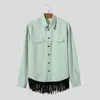 Chemises décontractées pour hommes Incerun Tops 2023 Style coréen Tassel Hem Design Streetwear Mâle Solide Confortable Blouse à manches longues S-5XL