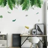 Adesivos de parede plantas tropicais folha de banana para quarto de estar decoração de decalque de vinil Posters 230420