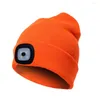 Beralar Unisex Beanie Sıcak Kap Şapka Hafif Kış Şapkaları LED Işın Örgü Açık Kamp Baş Lambası Flash Far Koşuyor