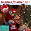 Шапки Шапки 2/4 шт. Рождественская светящаяся шапка Санта-Клауса со светящимся ожерельем Веселая красочная шляпа 3D ожерелье с лампочкой Рождественская шапка для взрослых/детей Navidad Noel Gift 231121