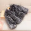 Jackor Autumn Winter Style Silver Imitation Raccoon päls rund nackbarn kappa mode förtjockas flickor jacka tz102 231121