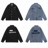 Mens Denim Jackets Woman Lamb Wool Jacket Fashion Oversized Coat Winter Classic Print Graffiti Coats Womens Outerwear Man Tops Clothing S-Xl