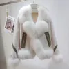 Женская зимняя модная куртка из искусственного меха, женская 96% белая утиная пуховая куртка с натуральным лисьим воротником, утепленная теплая тонкая корейская версия 231112