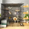 Cat Carriers Cage Villa Free Space Home Large Can Put Button Box Indoor Luxury Multi-Layer Cage House Dog