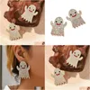 Charm European And American Crossborder Personality Exaggerated Cartoon Alloy Diamond Ghost Ear Pin Halloween Funny Cute All Dhgarden Dhhew