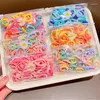 إكسسوارات الشعر scrunchies 50pcs لون الصلبة الدانتيل صغير مرن عالي لطفلة طفلة لطيفة بسيطة بسيطة جديلة روابط المطاط