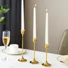 Candle Holders Creative Metal Nordic Candlestick Candlelight Dinner Vintage Iron Ornamens Electroplated Gold Wedding 230420