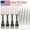 USA Stock Vape Cartridges 1 ml E-cigarettvagnar Tjocka oljeatomisatorer Tom platt skruv i spetsar Keramisk spole förångare Vit svart 510 tråd Atomizer Foam Packaging Box