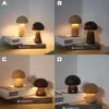 INS LED Light With Touch Switch Wooden Cute Mushroom Bedside Table Lamp For Bedroom Childrens Room Sleeping Night Lamps AA230421
