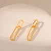 Boucles d'oreilles créoles en cuivre plaqué or 18 carats, personnalité Unique en Europe et aux états-unis, Design trombone, sens de la mode pour femmes