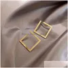 Stud Retro Minimalist Square Earrings Irregar Stud Earring New Exaggerated Cold Wind Fashion For Women Opening Accessories D Dhgarden Otqpv