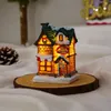 Christmas Decorations Resin Houses LED Night Lights Ornaments Kid Gifts Snowman Santa Claus Microlandscape Ornament 231120