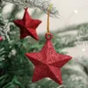 Christmas Decorations 6 Tree Decorative Arranged Horn Flashing Five Point Star Pendant 231121