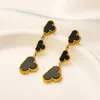 Style de luxe multicolore trèfle boucles d'oreilles pour filles charme trèfle pendentif boucles d'oreilles marque de créateur bijoux de mariage anniversaire nouvelles boucles d'oreilles d'amour