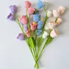 Decorative Hand knitted artificial flower products sunflowers roses tulips fake simulated flower bouquets family wedding decorations 231121