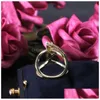 Band Rings Huitan Luxury Irregar Magical Witch Ring Super Cool Accessories Gadget Golden Twist Winding Women Jewelry Persona Dhgarden OTC8Y