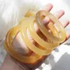 Bangle Natural Yellow Jadeite Myanmar Certified Jade Bangles Women Fine Jewelry Accessories äkta klass A Burma Jades Armband