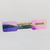 1000 stks 36x8mm Dogbone Security Seal Zilver Hologram Sticker Fraudebestendige Serienummer VOID Links Tamper Evident Label