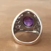 S3609 Retro Nepal Paarse Kristallen Ring Voor Man Vrouw Bloem Hol Figer Ringen