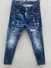 23SS C015 Slim Fit Jeans mit kleinem Fuß. COOLGUY MAN JEANS-Stoff, mikroelastisch, mit hochwertiger Waschung, Reißverschluss, Stickerei, Dekoration, kleines Etikett