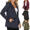 야외 재킷 레인 코트 방수 재킷 여성용 까마귀 윈드 브레이커 하이킹 드로우 스트링 허리 외부웨어 트렌치 비옷