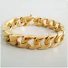 Link Bracelets 22cm 15mm Fashion Bright Color Jewelry 316L Stainless Steel Gold Men's&Boy's Bangles Perfect Technology