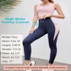 Leggings de entrenamiento de mujeres de yoga 2 bolsillos laterales 7/8 longitud de yoga pantalones de natación, m
