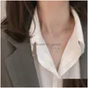 Pendant Necklaces New Two Heart Shaped Necklaces Female Exquisite Geometric Shape Choker Birthday Gift For Ladies Fashion Je Dhgarden Otujb