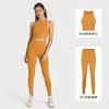 Ensembles actifs femmes AL Yoga ensemble Fitness Lycra antichoc sport débardeur doux gluant nu élastique pantalon