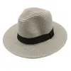 Panama Straw emmer hoeden brede zomerse strandkappen voor volwassenen heren dames ua zon vizier nekbescherming unisex paren klassiek ontwerp