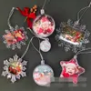 Boule de flocon de neige en plastique acrylique, ornements de noël, pendentifs d'arbre de noël à monter soi-même, décorations suspendues, ornement à pression thermique