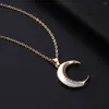 Pendant Necklaces Moon Necklace Women's Elegant Light Luxury Small And Fashion High Grade Zircon Crescent Jewelry