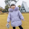 Jackor Winter Down Jacket For Girl Waterproof Hooded Shiny Warm Little Girl Outerwear Coat 1-6 Year Kids Baby Girl Parka Outfit 231120