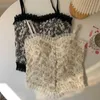 2023 Bloemprint Lace Cami Crop Tank Tops zomer Camisole damesbuis top elegante slanke korte tanks vest sexy y2k p230421