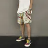 Designerkläder Kort casual Rhude Cashew Flower Shorts High Street Trend Casual Loose Knit Drawstring Capris Men Couples Joggers Sportkläder Loose