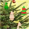 Andere festliche Partyartikel Kinder Holzpuppen Holzfiguren Weihnachtsdekoration Basteln/Kinder Diy Malen Bäume Schneemann C Dhwzn