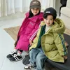 Vestes Hiver à capuche chaud coton manteau allongé garçons filles 2 9 ans veste épaissie 2023 mode coréenne vêtements pour enfants 231120