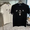 Модная женская футболка из хлопкового материала с круглым вырезом, хлопковая пара, треугольная футболка P Home Letter, роскошная дизайнерская одежда, известные бренды, мужская футболка из джерси s-5xl