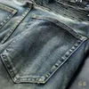 Jeans da uomo Autunno Hip Hop Uomo Stretch Slim Jean Designer Retro Locomotiva Moto Patchwork Marchio di moda Denim High Street