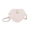 Female Sweet Heart Round Handbags High Quality PU Leather Cross Body Bags for Women Small Shoulder Bags