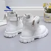 Stiefel Winter Kinder Schuhe PU Leder Wasserdicht Plüsch Stiefel Kinder Schnee Stiefel Marke Mädchen Jungen Casual Stiefel Mode Turnschuhe 231121