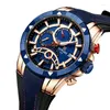 Relógios de pulso masculino grande dial quartzo relógios pulseira de silicone à prova d 'água calendário multifuncional relógio de moda para homens