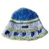 Berets Women's Winter Warm Beanie Colorful Crochet Loose Fashion Hat Soft Plush Hand Knitted Bucket