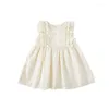 Robe fille robe sans manches de bébé 2023 Summer Princess Style Girls 'Small Flying Sleeve