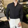 Camicie casual da uomo Abbigliamento di marca Camicie a maniche lunghe con colletto alla coreana/Abito da ufficio di alta qualità moda slim fit maschile 4XL-M