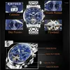Wristwatches KINYUED Mens Watch Business Stainless Steel Band Automatic Mechanical Men Relogio Waterproof Watches