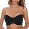 Women's Shapers Full Support Non-Slip Convertible Bandeau Bra Women Invisible Lifting Strapless Bras Wire Free Push Up Plus Size