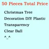 Juldekorationer grossist Pet Ornament Ball Decoration Transparent Plastic Xmas Hanging Clear Merry 8cm Indor Gift