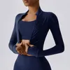 アクティブシャツのキューティーズスタンドカラーフルジップスポーツジャケット女性スリムフィットジムトレーニング服ロングスリーブフィットネスヨガトップスポーツウェアの衣装
